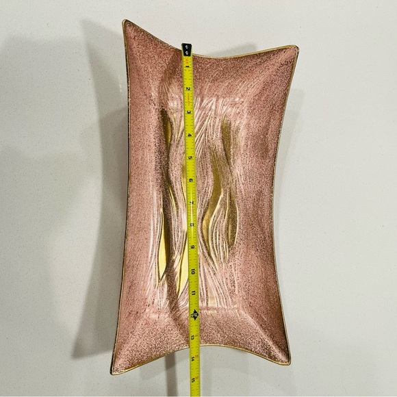 Vintage 1960s Pink Gold Serving Dish Retro Ceramic California Originals MCM - Picture 8 of 10